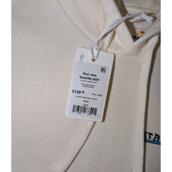 Grateful Dead Hoodie by Marine Layer S Cream Shoreline Amphitheatre Unisex NWT - Picture 6 of 9